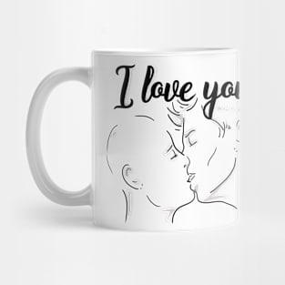 I Love You & kiss you, darling - Valentine Gifts LGBT - Light Background - Not Hamlet Design Mug